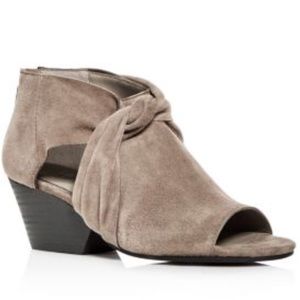 Eileen Fisher Anise Knotted Wedge Sandal open toe Padded footbed zip size 9 NWT